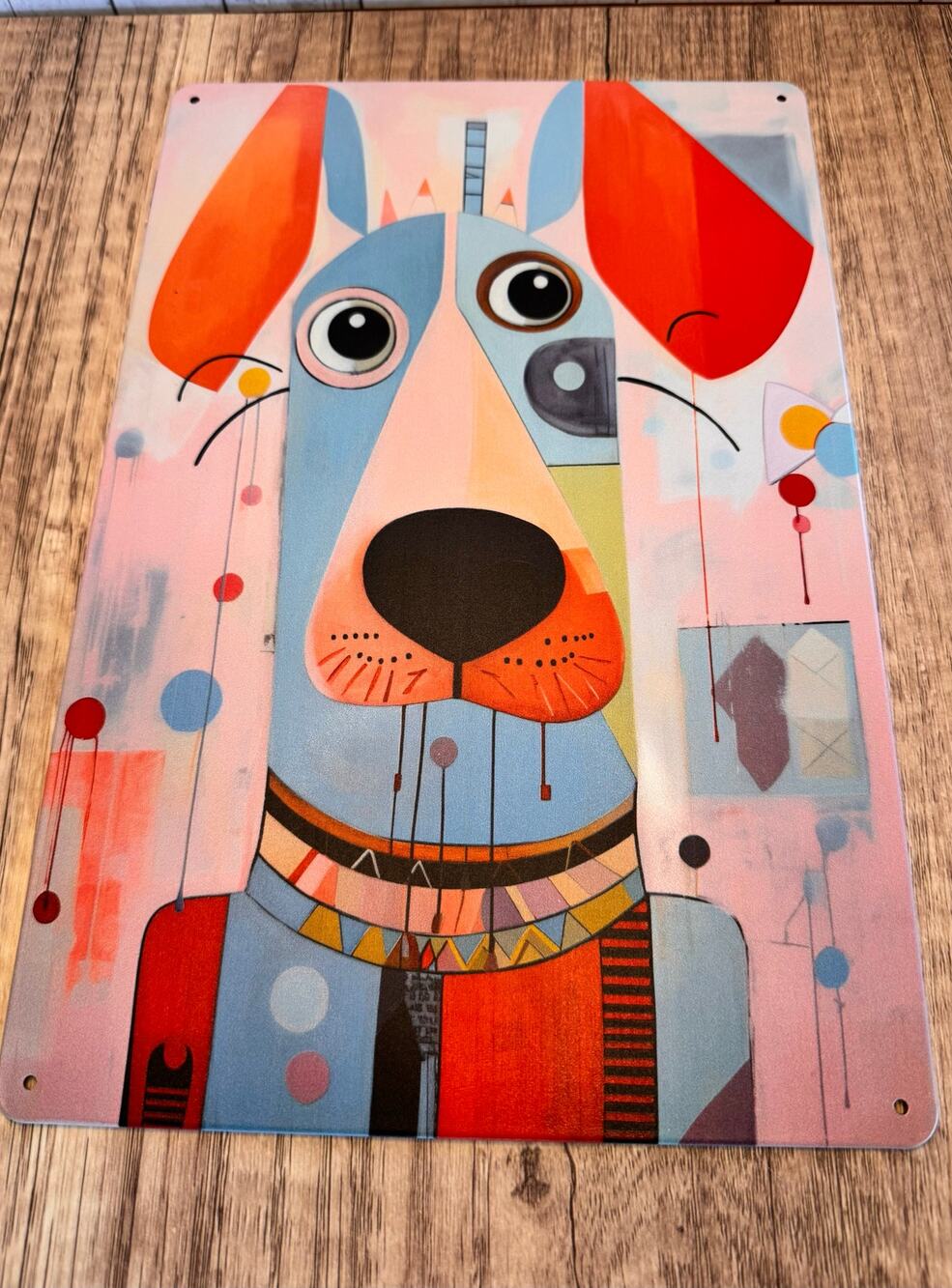 Cute Dog Metal Sign Dog Lover Gift Decor Gift Idea Pink Rescue Hound Dog NEW